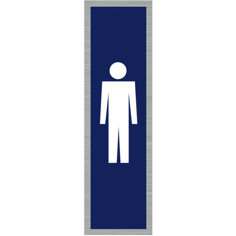 Pictogramme WC HOMMES (Q0134).- Adhésif aspect aluminium brossé -