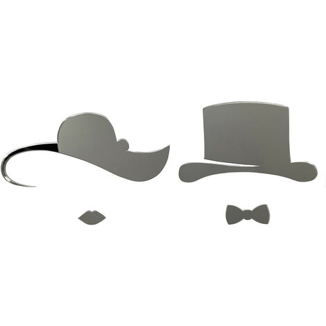 Pictogramme WC relief Plexi.- Plexi miroir argent - Grand format