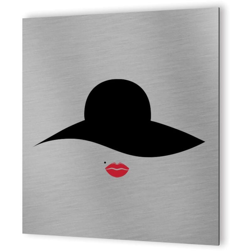 Decoho - Pictogramme wc toilettes vestiaire Femmes format 20 cm x 20 cm - Modèle Rétro vintage Femme