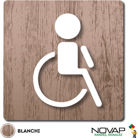 Pictogrammes plexiglas chêne blanchi Novap - Toilettes handicapé
