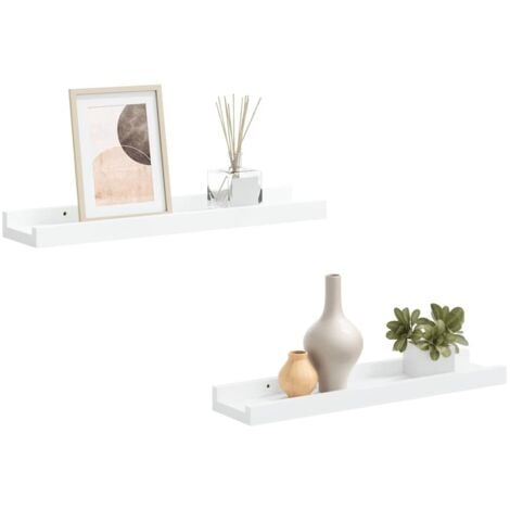 Picture Frame Ledge Shelves 2 pcs White 40x9x3 cm MDF vidaXL