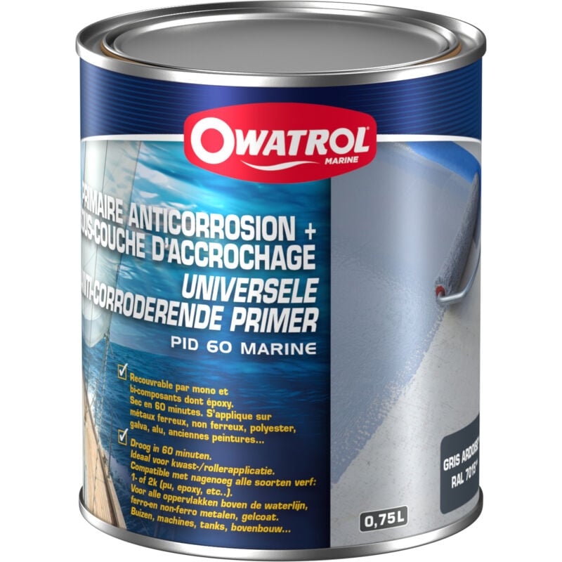 Primaire universel anticorrosion Owatrol PID 60 Gris (RAL 7015) 0.75 litre