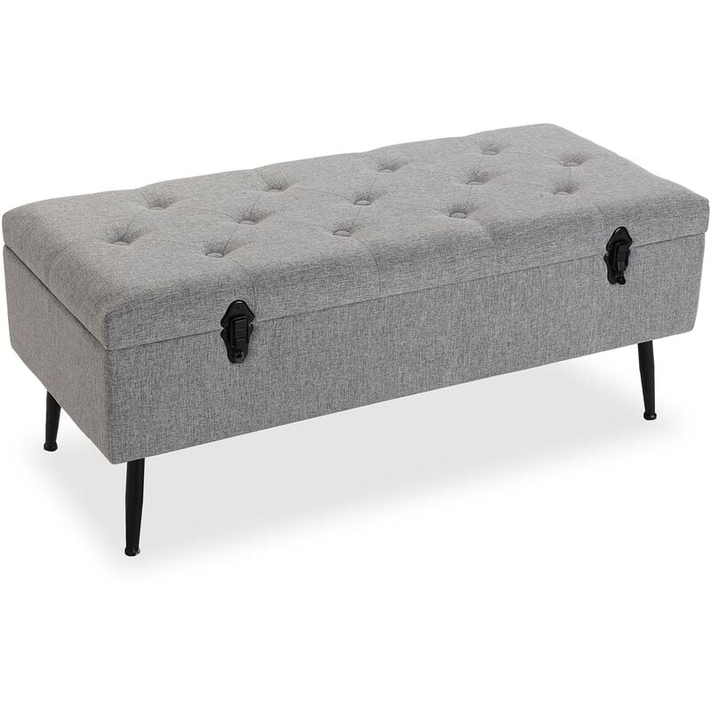 

Versa Maggie Taburete pie de cama Banco Dormitorio, 44x40x102 cm - Gris claro