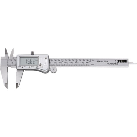 Pie de rey electrónico digital de acero inox. Bocas 60mm FERVI C033/300