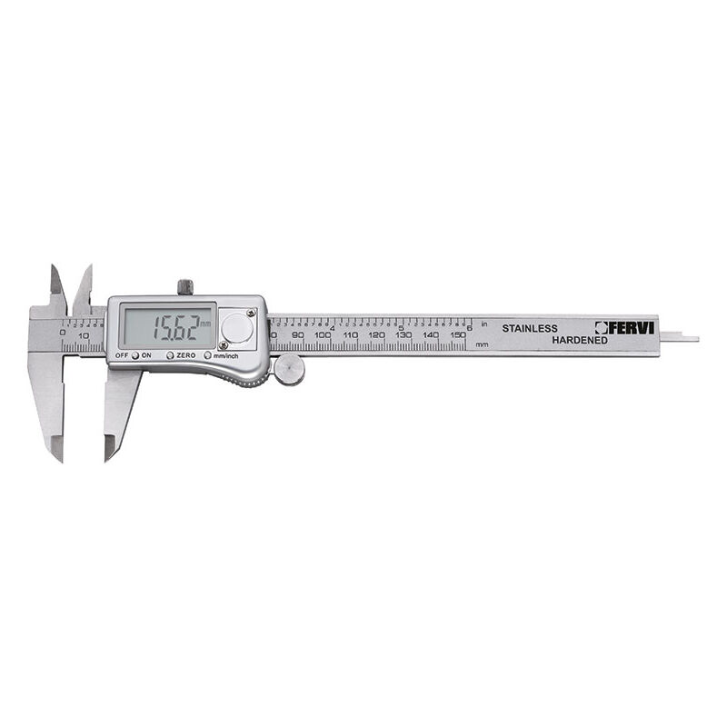 

Pie De Rey Electronico Digital En Acero Inox 150 Mm Fervi C033/150