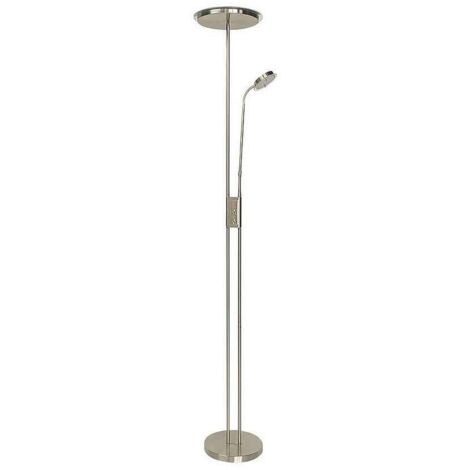 Pie de salón Antares 20W+7W 4000K lector cuero regulable en intensidad