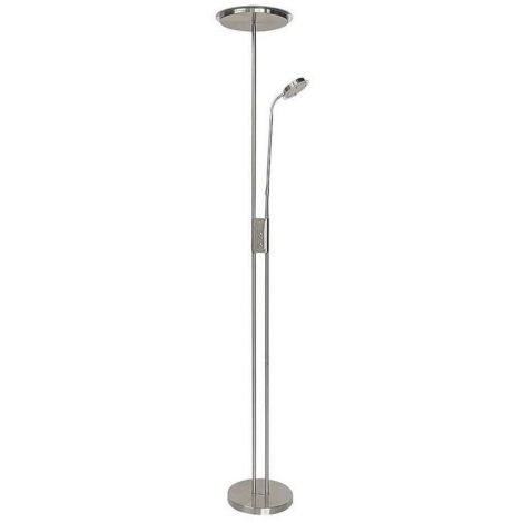 Pie de salón Antares 20W+7W 4000K lector níquel intensidad regulable