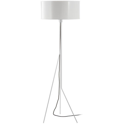 Pie de salón DIAGONAL E27 13W Blanco Blanco sintético