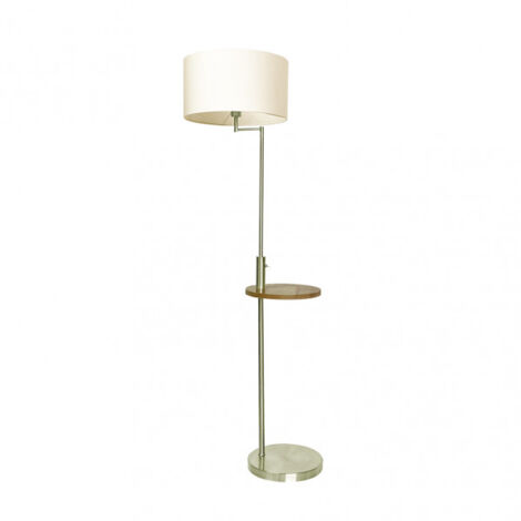 Pie de salón Sirio conexión USB 1xE27 cuero pantalla beige