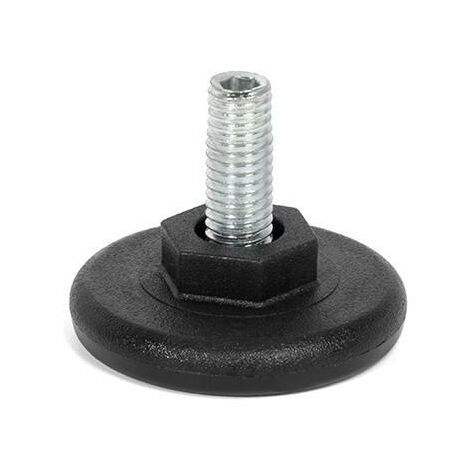 pie nivelador nuba ø40 m8x18 negro c/huella allen 4mm. con tuerca hexagonal d17
