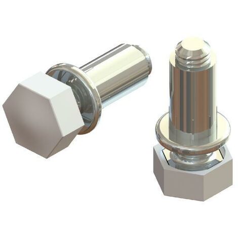 pie nivelador regulable triplo m6x24 blanco  tuerca + tornillo m6-24 + tapon blanco