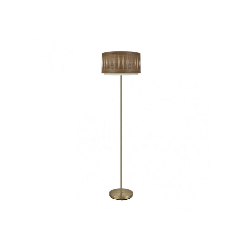 Fabrilamp - Salon sol alexandra 1xe27 cuir/bois foncé 162x40x40 cm