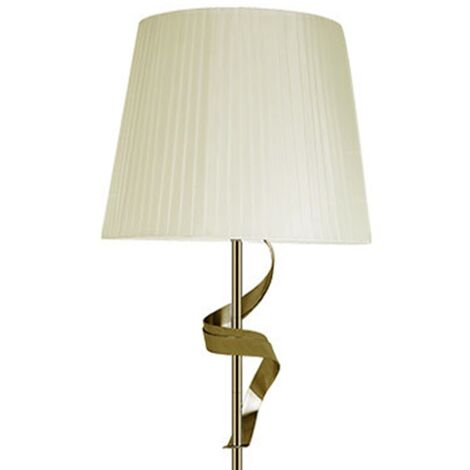 Pie Salon Baeza 1xe27 Cuero Pantalla beige 162x38x38 Cm