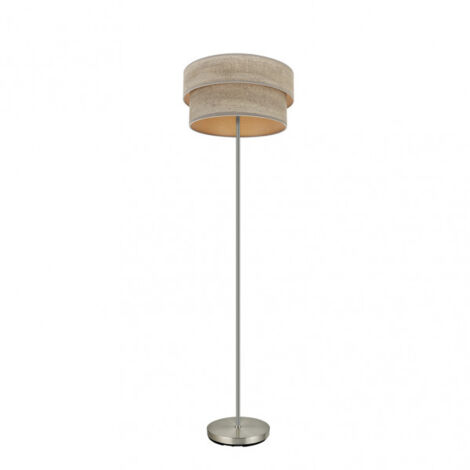 Pie Salon Doble Smile 1xe27 Niquel/madera Gris 162x40x40 Cm