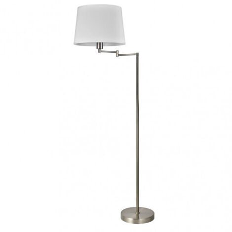 Pie salon estambul 1xe27 niquel pantalla blanca162x35x35 cm