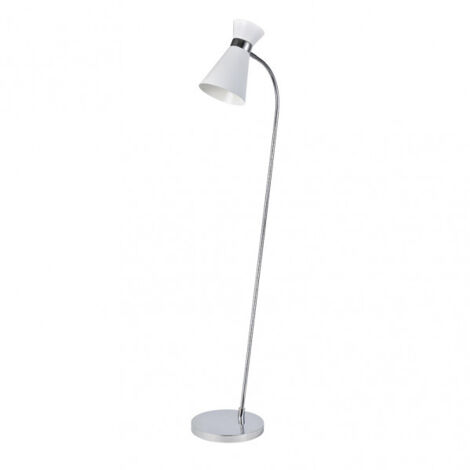 Pie salón Petra 1xE27 blanco cromo orientable