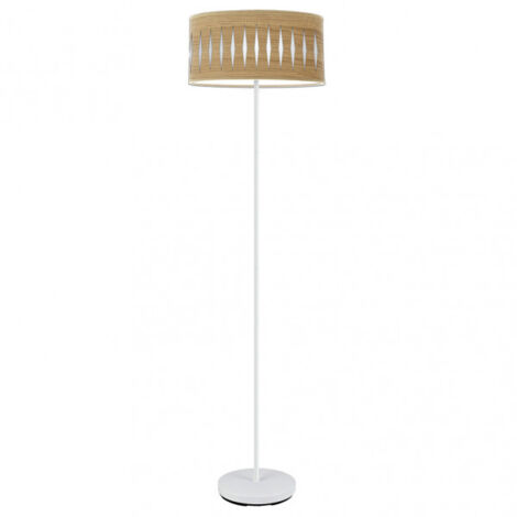 Pie Salon Piron 1xe27 Blanco/madera Clara 165x40x40 Cm marca FABRILAMP