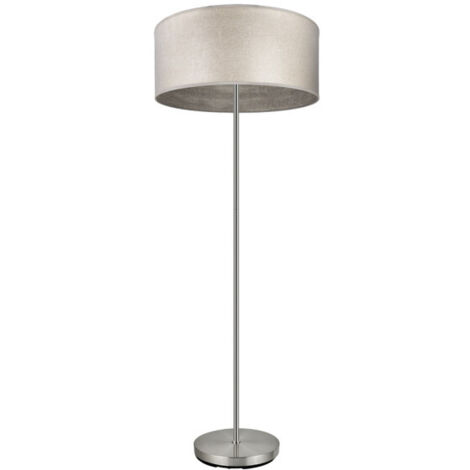 Pie salon tania 1xe27 niquel/madera gris 162x40x40 cm