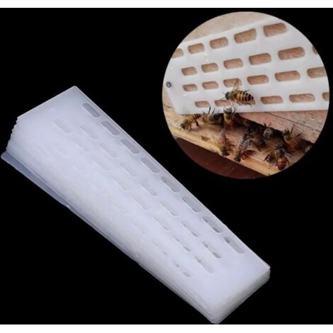 Pièce anti-fuite, porte d'échappement pour la reine des abeilles, ruche, multifonction, outil apicole, blanc 10 pièces.