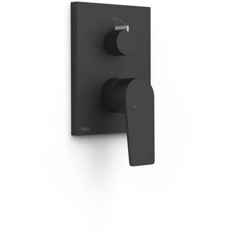 Pièce apparente pour boîtier encastré Rapid-box 2 voies Noir mat - TRES 21128110NM