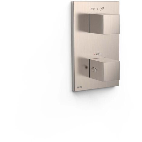 Pièce apparente pour boîtier encastré Therm-box 2 voies Acier - TRES 00625001AC