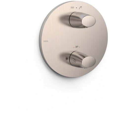 Pièce apparente pour boîtier encastré Therm-box 2 voies Acier - TRES 28125001AC