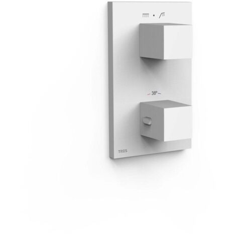 Pièce apparente pour boîtier encastré Therm-box 2 voies Blanc mat - TRES 00625001BM