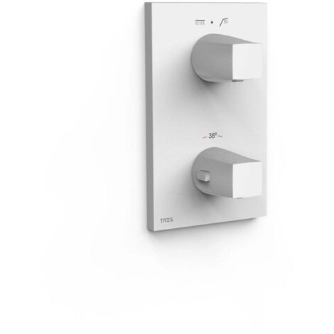 Pièce apparente pour boîtier encastré Therm-box 2 voies Blanc mat - TRES 21125001BM