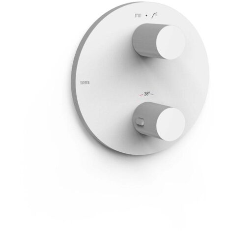 Pièce apparente pour boîtier encastré Therm-box 2 voies Blanc mat - TRES 26225001BM