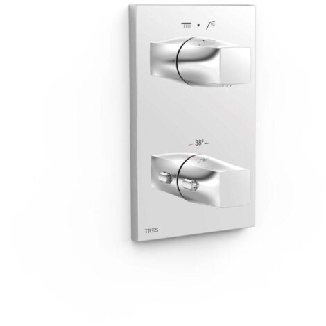 Pièce apparente pour boîtier encastré Therm-box 2 voies Chrome - TRES 21125001