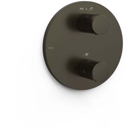 Pièce apparente pour boîtier encastré Therm-box 2 voies Noir bronze - TRES 26225001KMB
