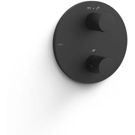 Pièce apparente pour boîtier encastré Therm-box 2 voies Noir mat - TRES 26225001NM