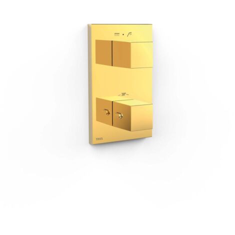 Pièce apparente pour boîtier encastré Therm-box 2 voies Or 24K - TRES 00625001OR