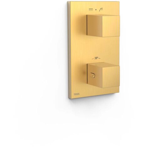 Pièce apparente pour boîtier encastré Therm-box 2 voies Or Mat 24K - TRES 00625001OM