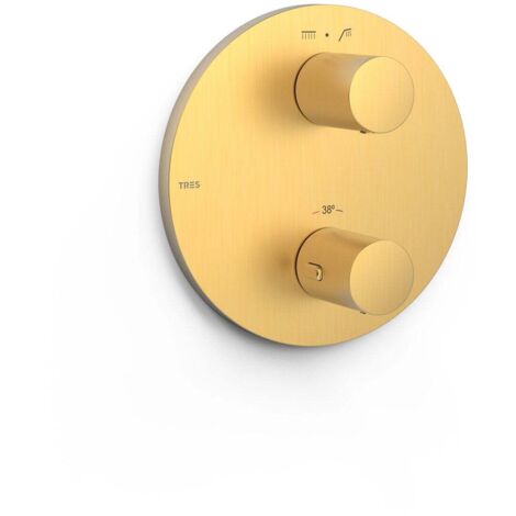 Pièce apparente pour boîtier encastré Therm-box 2 voies Or Mat 24K - TRES 26225001OM