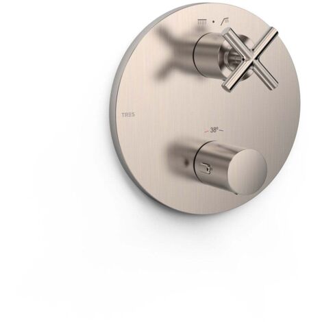 Pièce apparente pour boîtier encastré Therm-box 2 voiesPièce Acier - TRES 28325001AC