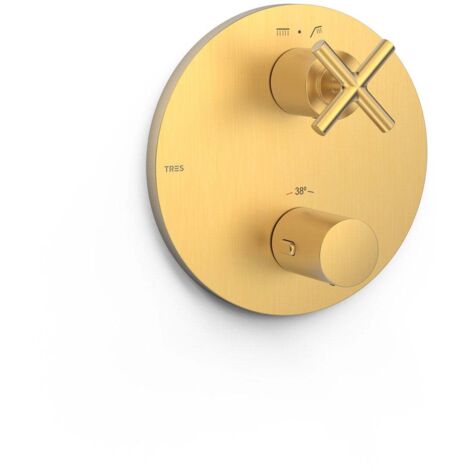 Pièce apparente pour boîtier encastré Therm-box 2 voiesPièce Or Mat 24K - TRES 28325001OM