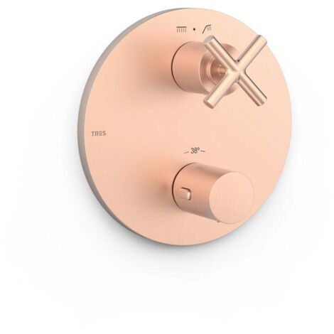 Pièce apparente pour boîtier encastré Therm-box 2 voiesPièce Or Rose Mat 24K - TRES 28325001OPM
