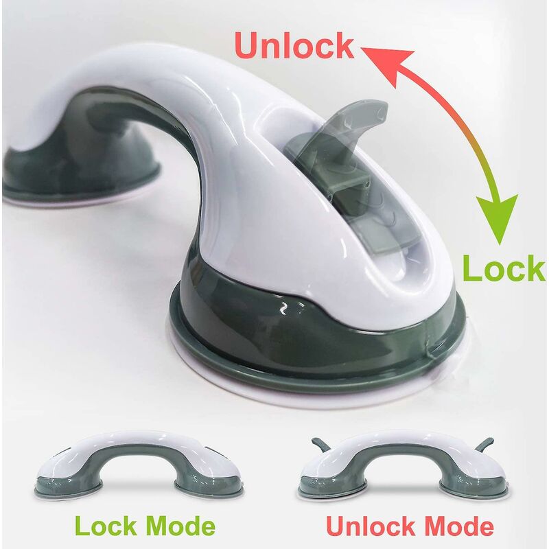 Image of Piece Bathroom Grab Bars Ultra Grip Dual Locking Safety Suction Cups Shower Grab Bars for Elderly Seniors
