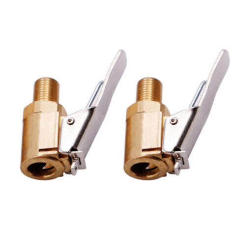 Piece Car Tire Valve Adapter, 8mm Brass Tip Pump Inflation Valve Clip Clamp Connector Adapter for Car or Truck Tires