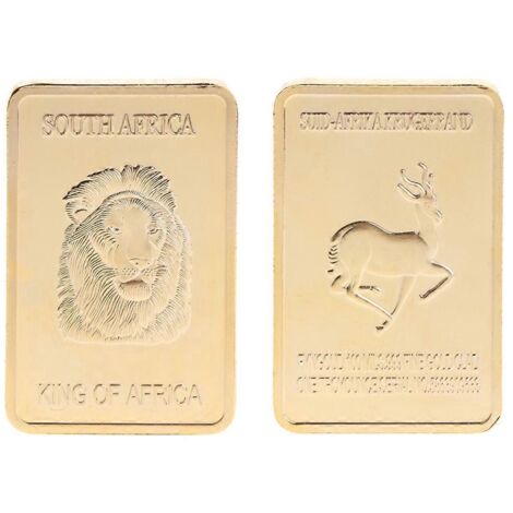 Pièce commémorative carrée Collection Arts Cadeaux Souvenir Roi Lion Cerf