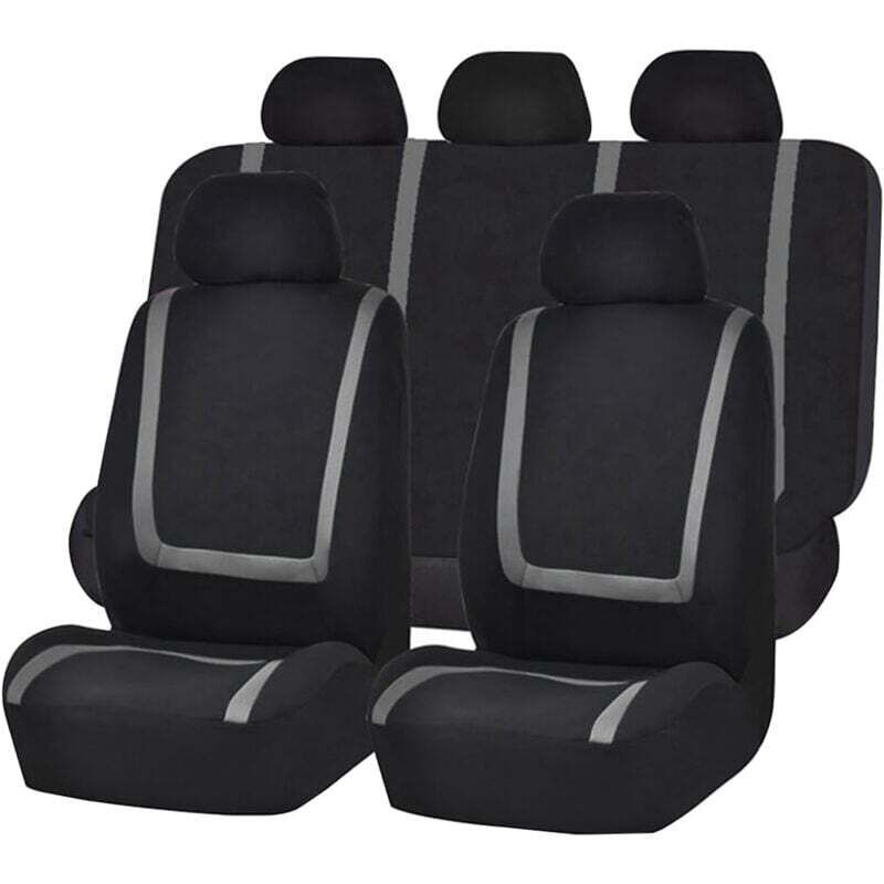Piece Complete Set Car Seat Covers, Universal Front and Rear Car Seat Covers (Grey)