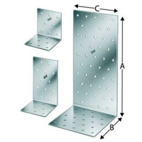 Piece d'angle en tole perforee 2,5 mm, 60x60x40 mm