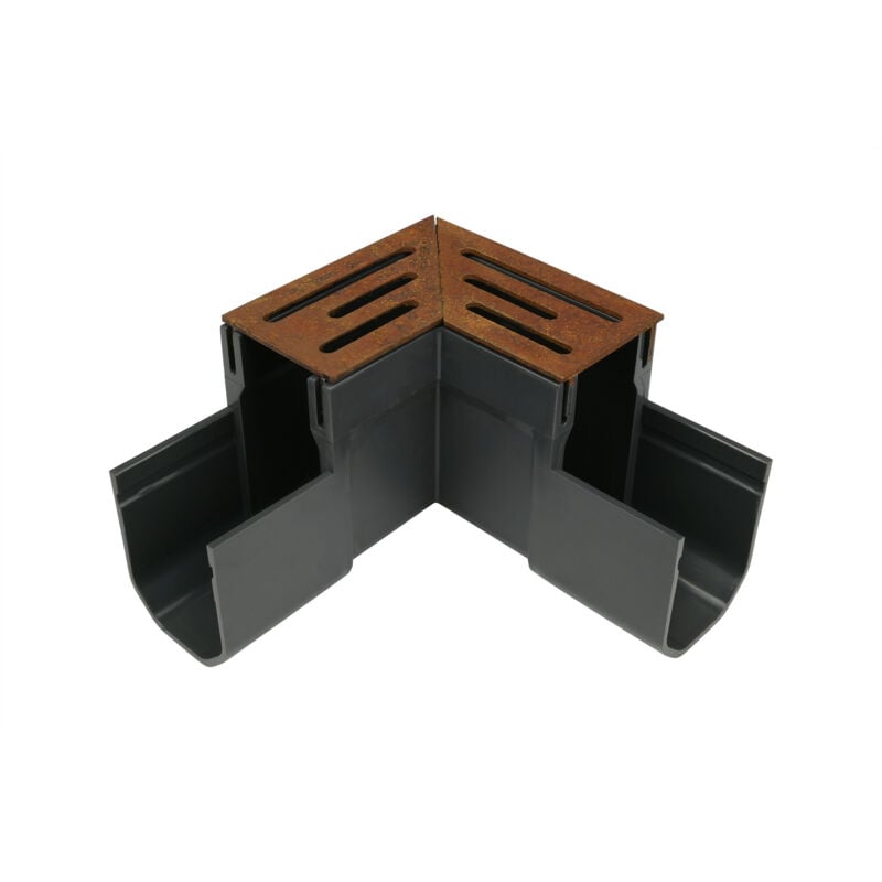 Wovar - Pièce d'angle pour caniveau étroit Acier corten 155 x 155 - Par