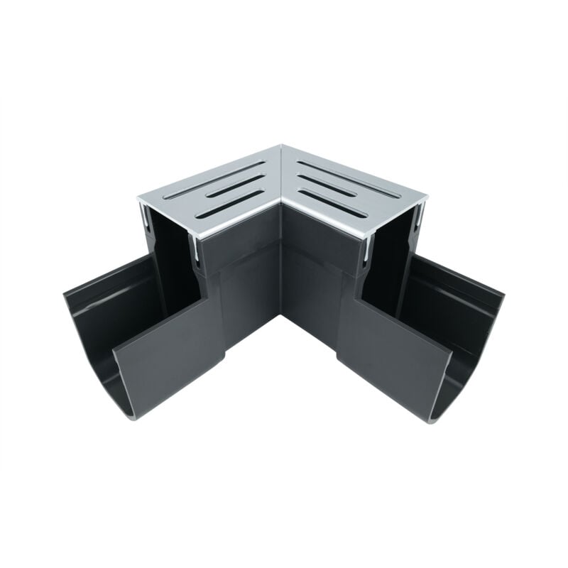 Wovar - Pièce d'angle pour caniveau Narrow Line Aluminium 155 x 155 - Par