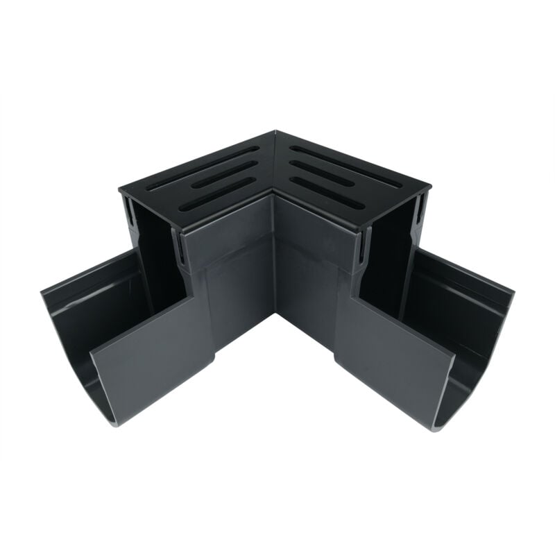 Pièce d'angle pour caniveau Narrow Line Noir 155 x 155 - Par