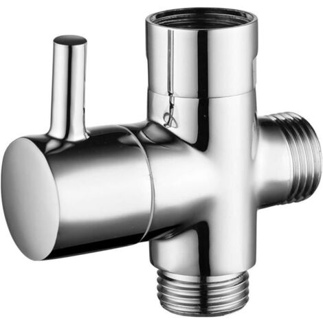 pièce de robinet de douche en laiton avec adaptateur en T, bras de douche G1-2'", vanne de dérivation à 3 voies, vanne de douche uni
