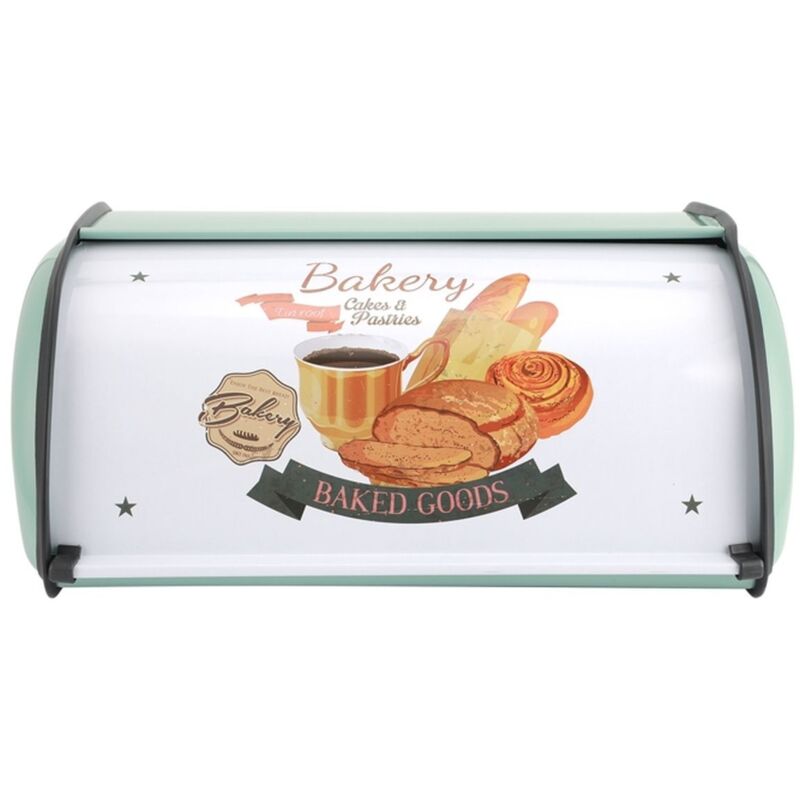 piece iron bread box, retro style, large capacity 15 x 24 x 33 cm, kitchen storage for bread and pastries