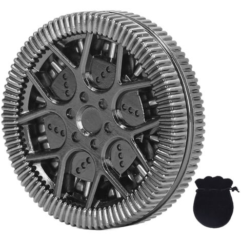 Pièce magnétique anti-stress à glissière portable pour adultes, design creux, idéale pour la gestion de l'anxiété et du TDAH, couleur argent et noir.