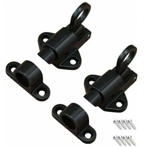 Piece of black door latch, spring latch, door catch, with 8 screws, suitable for doors and windows, wooden doors, bathroom doors, cabinets, wardrobe YMYNY